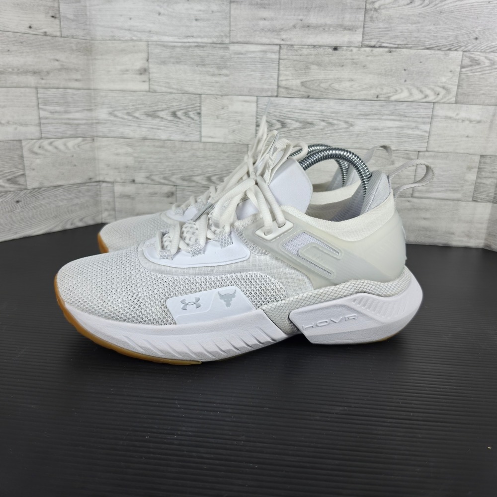 Under Armour Project Rock 5 White Gum Training Shoes 3025436-100 Womens 8